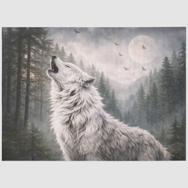 Papier de soie Loup hurlant (Recto)
