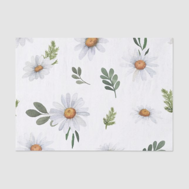 Papier de soie marguerite blanche, Marguerites bla (Recto)