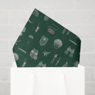 Papier de soie militaire, emballage cadeau armée,