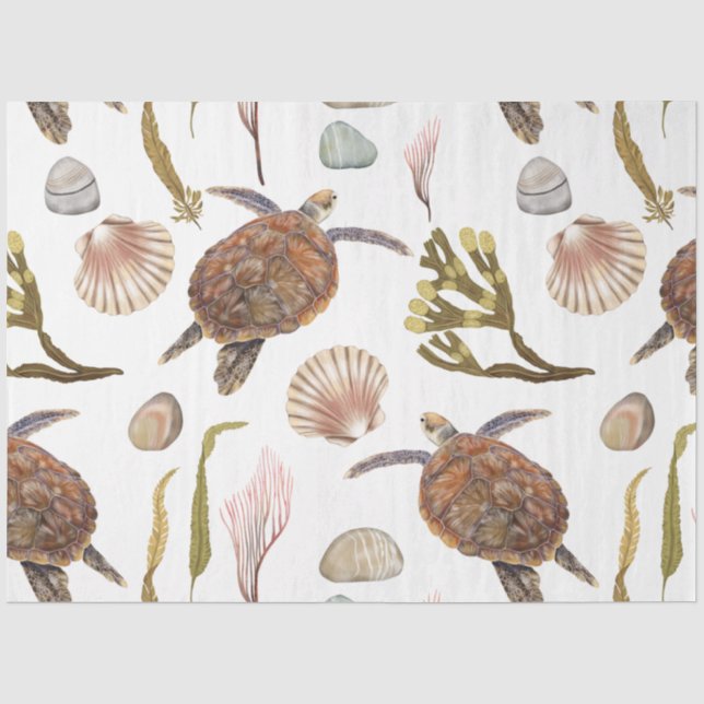 Papier de soie modèle série de la vie marine 22 (Recto)