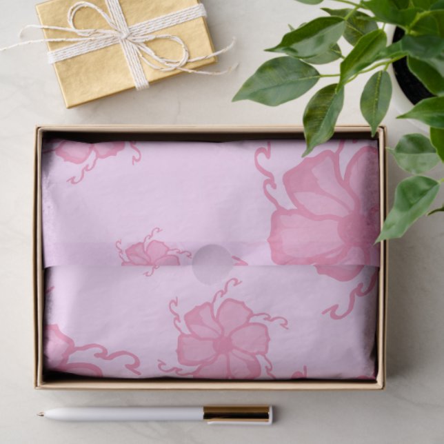 Papier de soie monochrome FTF rose (Cadeau)