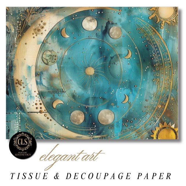 Papier de soie – Motif céleste magique (Tissue Paper – Magical Celestial Motif)
