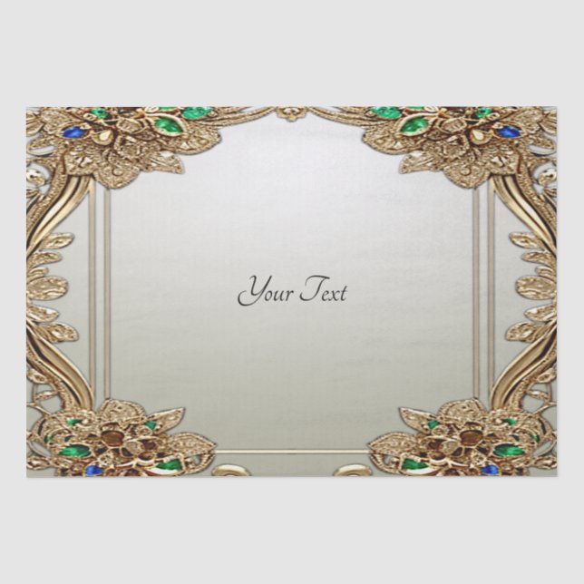 Papier de soie orné doré élégant (Recto)