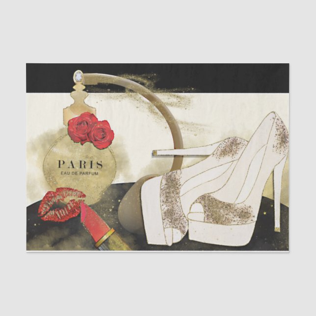 Papier de soie Paris Parfum Parfum Roses Talons &  (Recto)