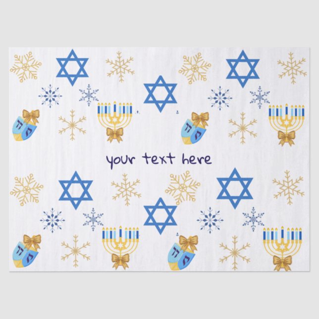 Papier de soie personnalisable d'hiver Hanukkah (Recto)