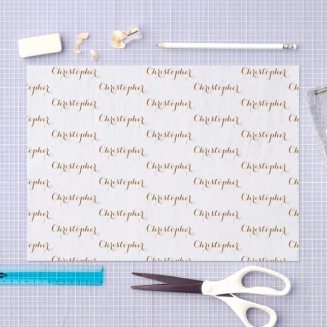Papier de soie personnalisé avec nom cadeau (Artisanat)