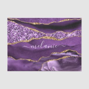 Papier de soie personnalisé avec nom Paillettes Or