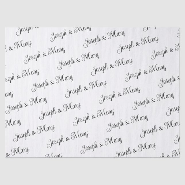 Papier de soie personnalisé blanc pour mariage (Recto)