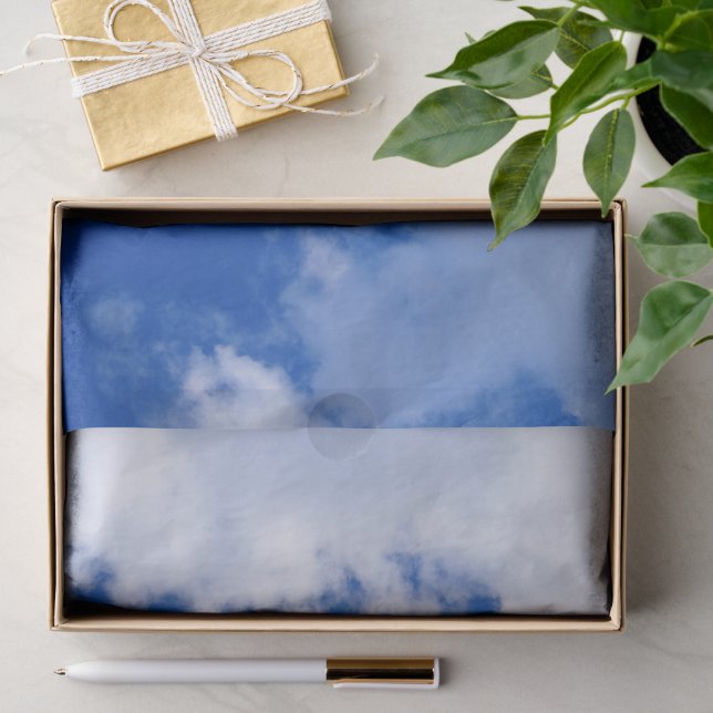 Papier de soie photo Ciel bleu et Nuages blancs (Cadeau)
