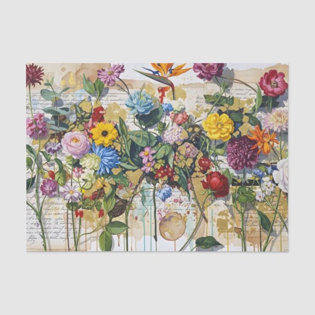 Papier de soie pour collage botanique et artisanal (Recto)