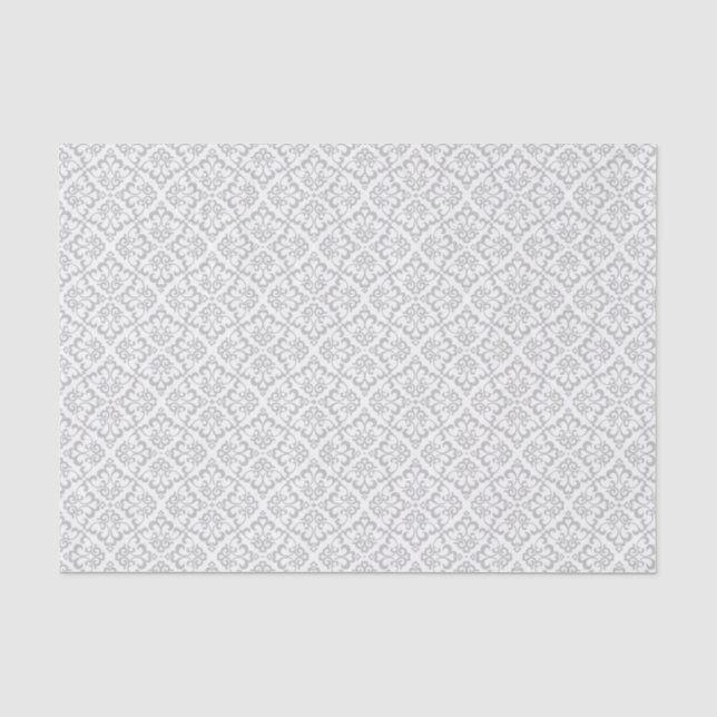 Papier de soie pour mariage - Blanc et gris clair (Recto)