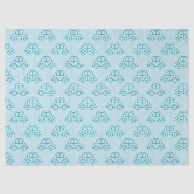 Papier de soie pour voitures bleu bébé (Recto)