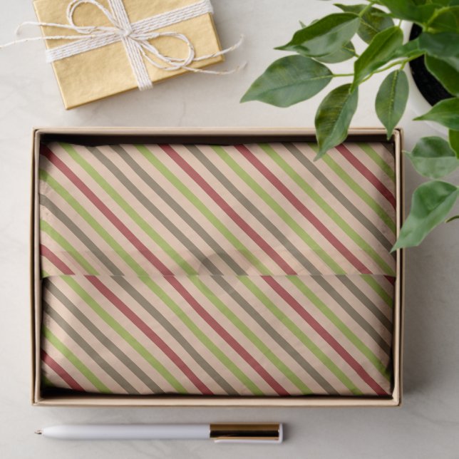 Papier de soie rayé Bohème Rétro Moderne (Cadeau)