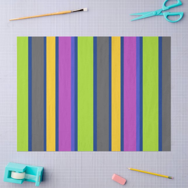 Papier de soie rayé coloré (Artisanat)
