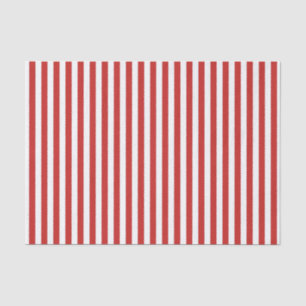 Papier de soie rayé rouge et blanc de couleur