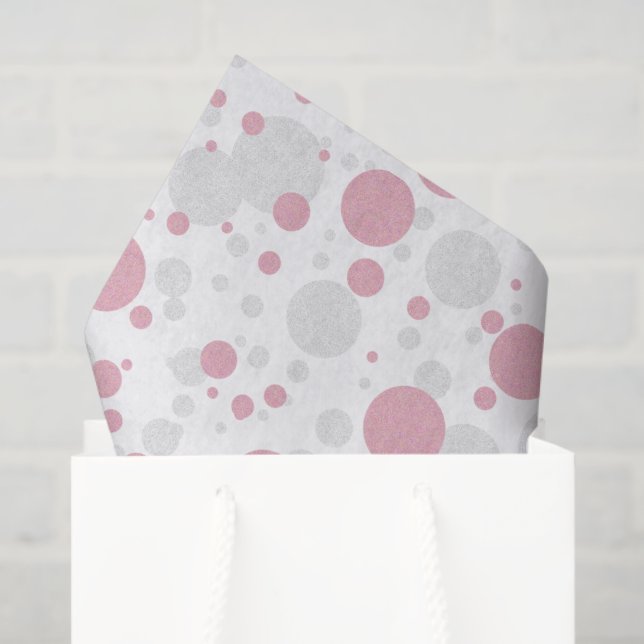 Papier de soie rose et argenté de BÉBÉ et de Co de (Sac cadeau)