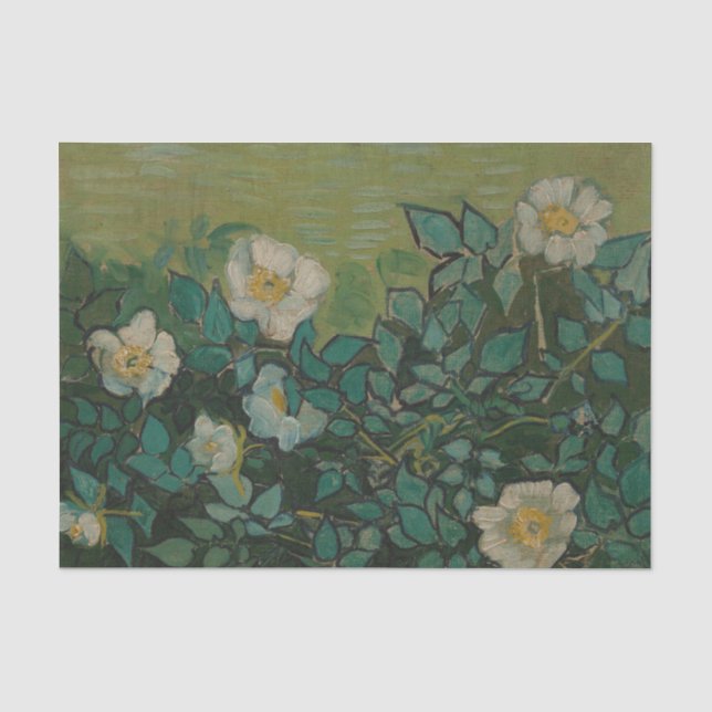 Papier de soie Roses sauvages de Vincent Van Gogh (Recto)