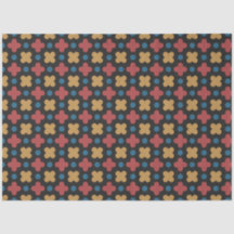 Papier de soie rouge jaune géométrique classique