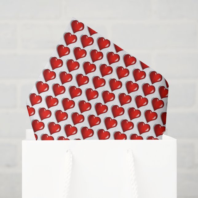 Papier de soie Saint-Valentin coeurs rouges (Sac cadeau)