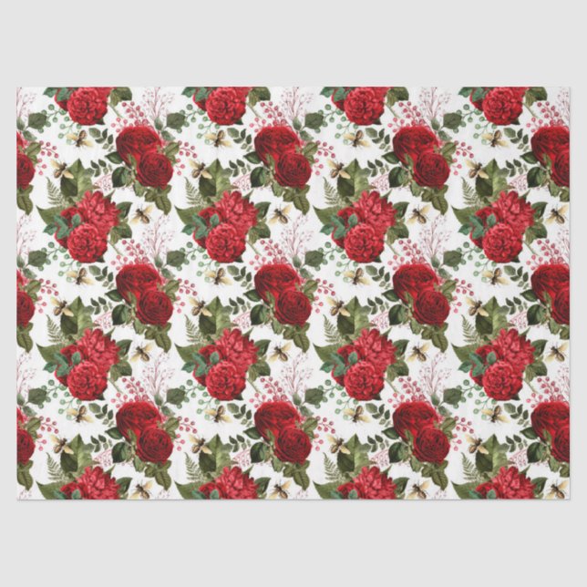Papier de soie série Red Rose Bee Design 15 (Recto)