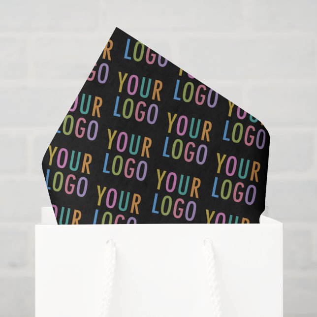 Papier de soie sur mesure noir Logo de l'entrepris (Sac cadeau)