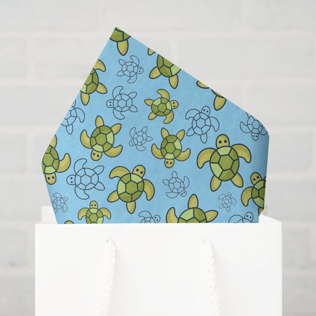 Papier de soie Tortue, Découpage Tortue de mer (Sac cadeau)