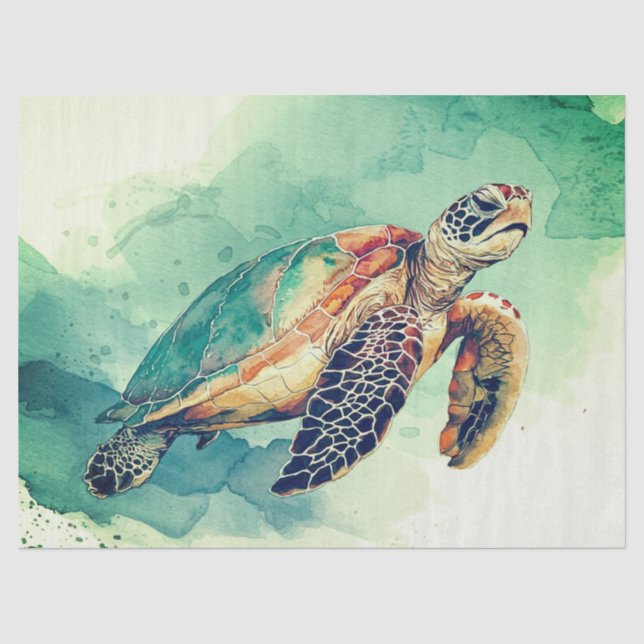 Papier de soie Tortue marine (Recto)