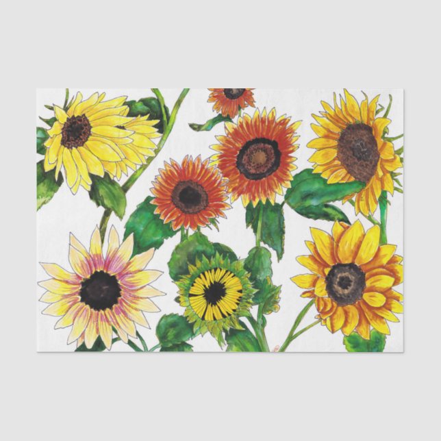 Papier de soie Tournesols Sunshine (Recto)