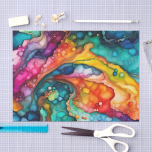 Papier de soie Vagues Mouvement Aquarelle Abstrait