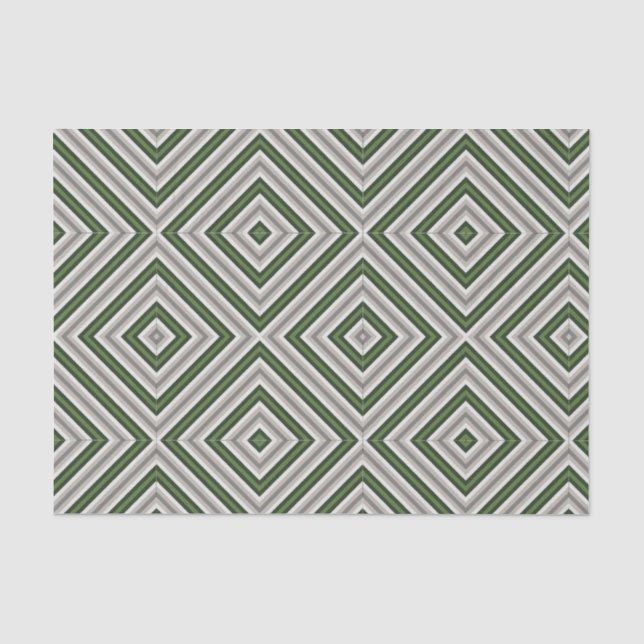 Papier de soie verts géométriques (Recto)