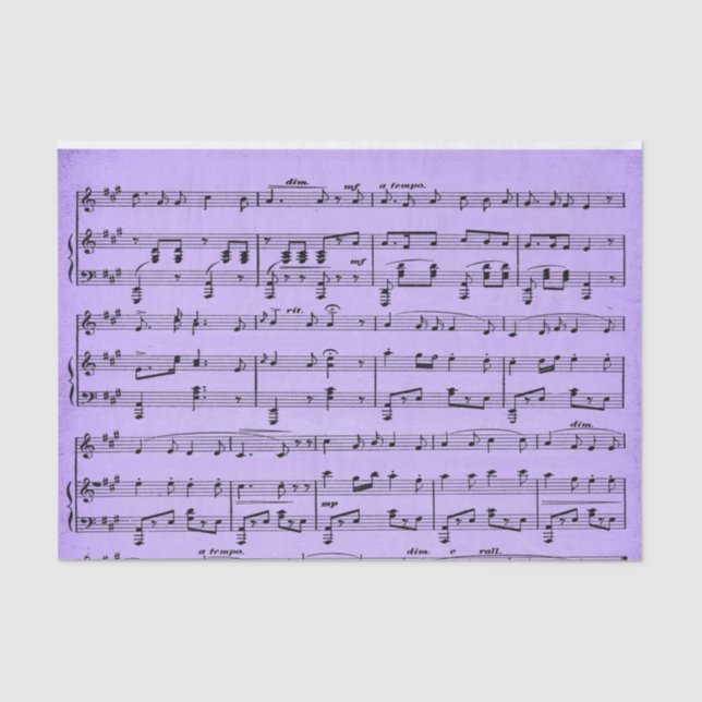 Papier de soie violet pour partition de musique (Recto)