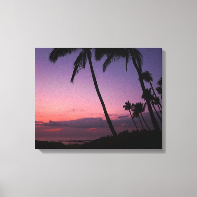 Papier de toile de coucher de soleil tropical rose (Recto)