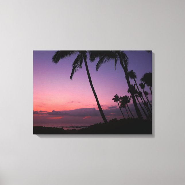 Papier de toile de coucher de soleil tropical rose (Recto)