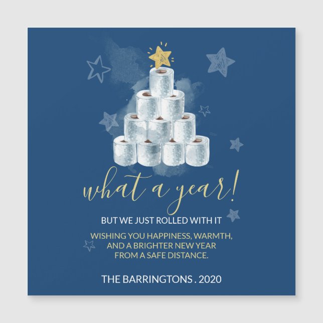 Papier de toilette personnalisé Arbre de Noël bleu (Devant)