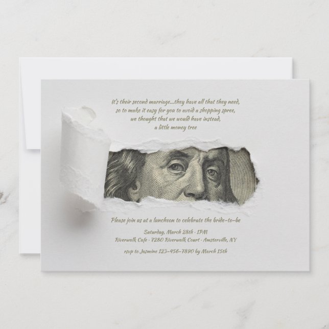 Papier déchiré Révélant Invitation de facture de d (Devant)