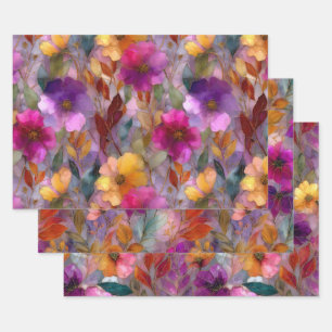 PAPIER DÉCORATIF AUX MOTIFS FLORAUX VIBRANTS EN VI