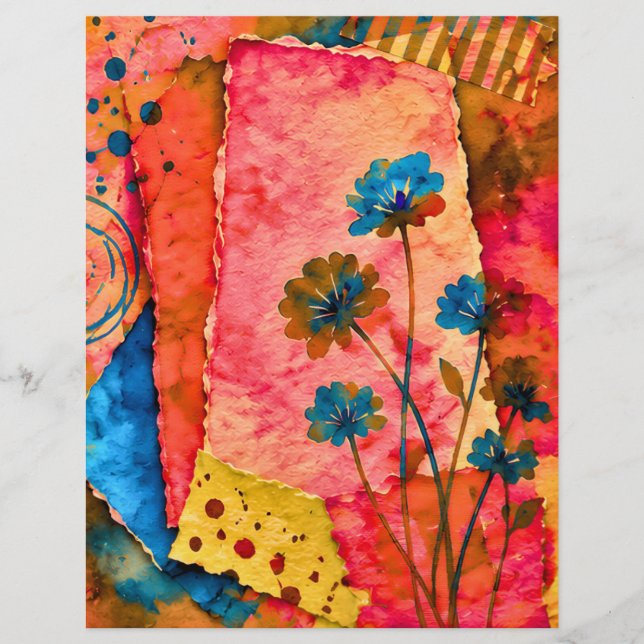 papier décoratif floral 21,59x27,94 cm, multi-usag (Devant)