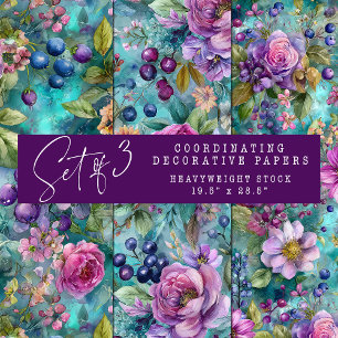 PAPIER DÉCORATIF FLORAL DE PRINTEMPS COLORÉ