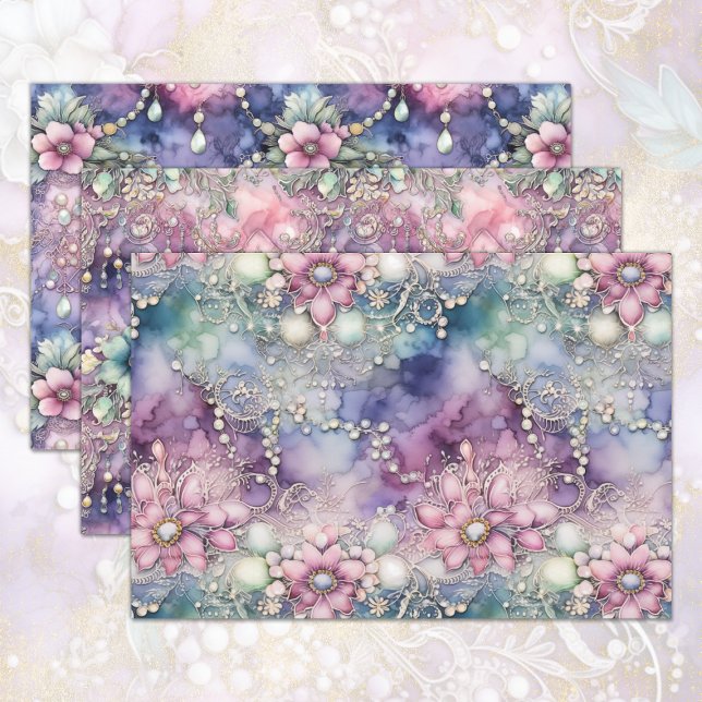 PAPIER DÉCORATIF ROSE ET PURPLE ORNATE ENCHANTANT (PINK AND PURPLE ORNATE ENCHANTING DECORATIVE PAPER)