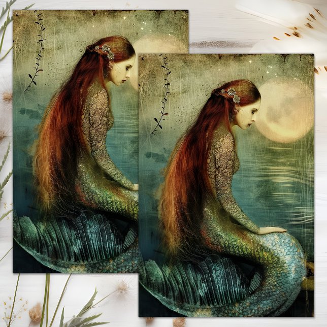 PAPIER DECOUPAGE POUR DECOUPAGE EN PAPIER DE SOIE  (MYSTICAL MERMAID DECOUPAGE TISSUE PAPER)