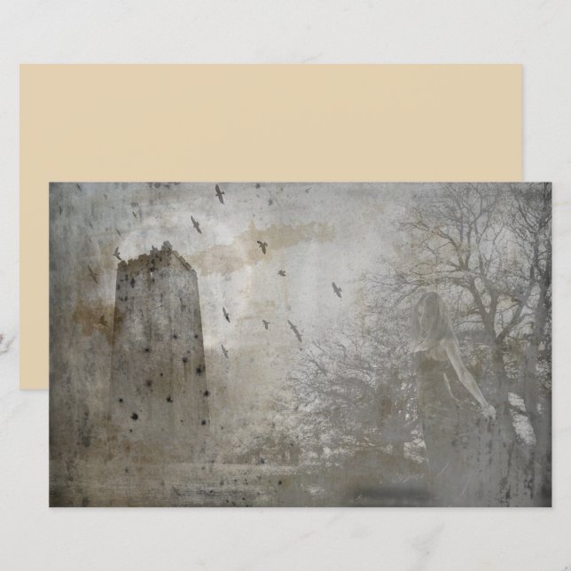 Papier decoupage pour scrapbooking de vieux châtea (Devant / Derrière)