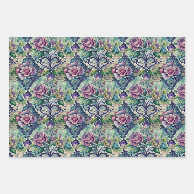 Papier découpé pour meubles à motif floral continu (Devant)