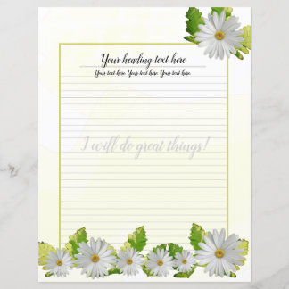 Papier d'écriture floral blanc