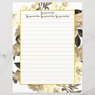 Papier d'écriture Floral Magnolia Golden
