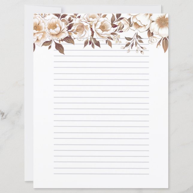 Papier d'écriture Rose Gold Sepia (Devant)