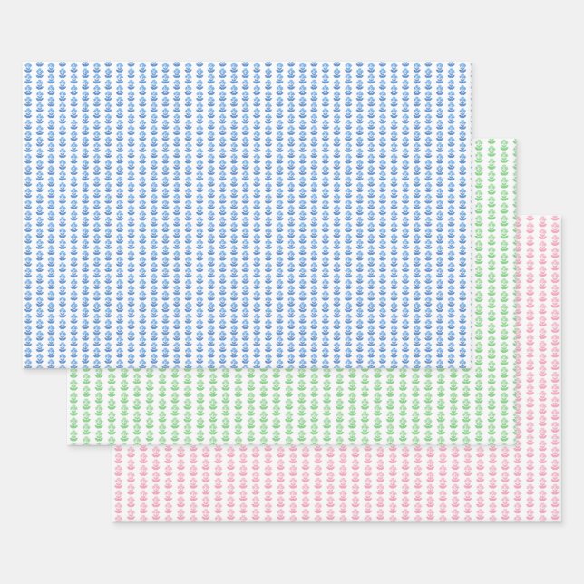 Papier d'emballage à fleurs en impression sur bloc (Lot)