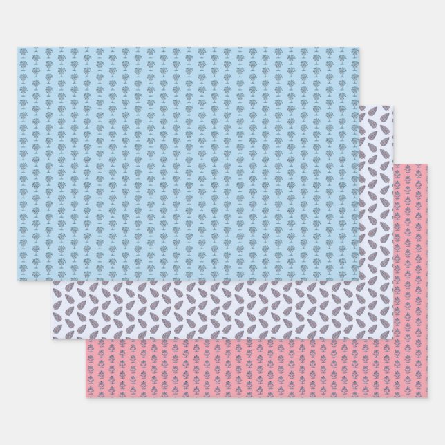 Papier d'emballage à impression sur bloc  (Lot)