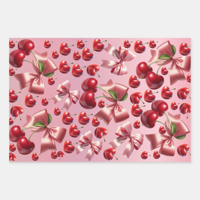 Papier d'emballage à motif de nœud papillon cœur C (Devant)