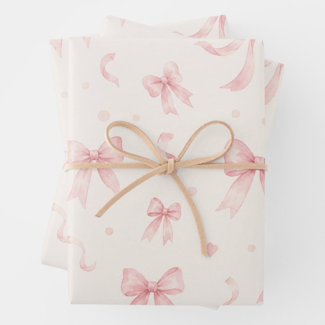 Papier d'emballage à ruban rose poudré | Simple Co (En situation)