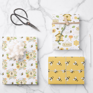 Papier d'emballage abeille, Papier cadeau abeille